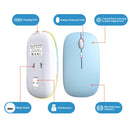 Wireless Bluetooth Mouse, Rechargeable, LED, Silent, Ultra-thin Design (Bluetooth 5.2 and 2.4GHz USB Receiver) | Portable Computer Mouse for Laptops, iPads, MacBooks and Apple Devices (Black)