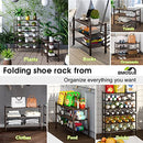 BMOSU 2-Tier Bamboo Shoe Rack Premium Stackable Shoe Shelf Storage Organizer for Hallway Closet Living Room Entryway Organizer (Natural Bamboo)