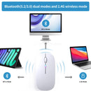 Wireless Bluetooth Mouse, Rechargeable, LED, Silent, Ultra-thin Design (Bluetooth 5.2 and 2.4GHz USB Receiver) | Portable Computer Mouse for Laptops, iPads, MacBooks and Apple Devices (Black)