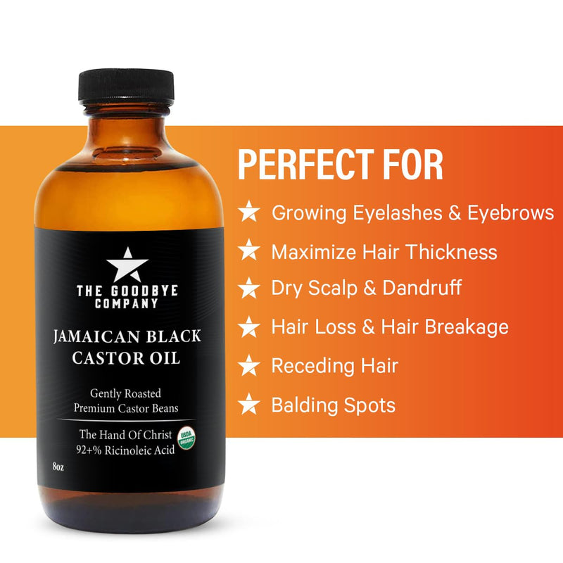The Goodbye Company Organic Castor Oil – 100% Pure Extra Virgin, Cold-Pressed & Unrefined – Hexane-Free – Nourishing Oil for Healthy Skin, Hair Growth & Eyelashes (250mL)
