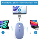Wireless Bluetooth Mouse, Rechargeable, LED, Silent, Ultra-thin Design (Bluetooth 5.2 and 2.4GHz USB Receiver) | Portable Computer Mouse for Laptops, iPads, MacBooks and Apple Devices (Black)
