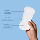 100% Organic Long Panty Liners for Women Long, Ultra Thin Cotton Cover, Long Pantiliners, Light Absorbency, Unscented Barely There Pantie Liners, Individually Wrapped (Long Liner, Size 2, 32ct)