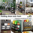 BMOSU 2-Tier Bamboo Shoe Rack Premium Stackable Shoe Shelf Storage Organizer for Hallway Closet Living Room Entryway Organizer (Natural Bamboo)