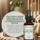 Vitamin D3 with K2 Liquid Drops, All Natural, Non-GMO, 1208iu D3 and 25mcg K2 (mk7) per Serving, Support Your Bones, Immune System and Energy Levels, with or Without Peppermint Oil