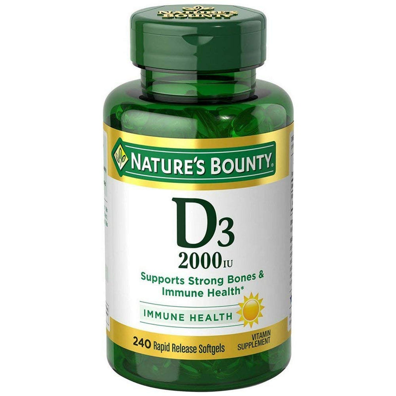 Nature's Bounty Vitamin D, Immune Support, 2000 IU, Softgels, 350 Ct