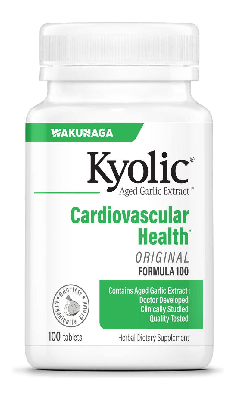 Kyolic Aged Garlic Extract Formula 100, Original Cardiovascular, 200 Capsules (Packaging May Vary)