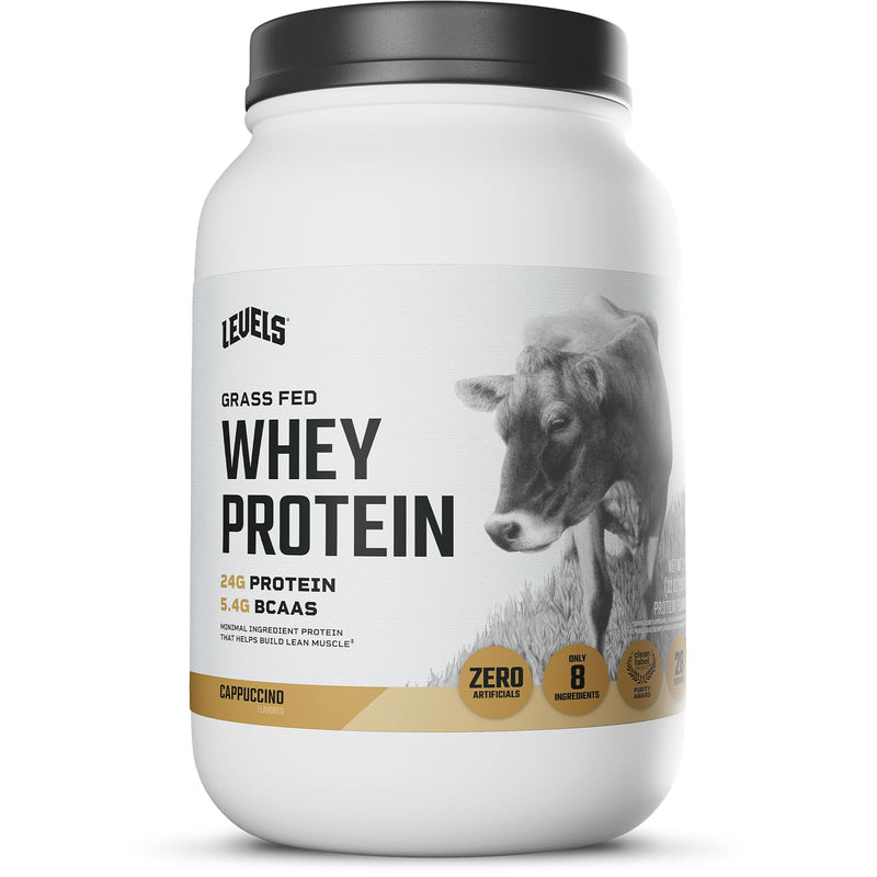 Levels Grass Fed Whey Protein Powder, No Artificials, 24G of Protein, Double Chocolate, 5LB