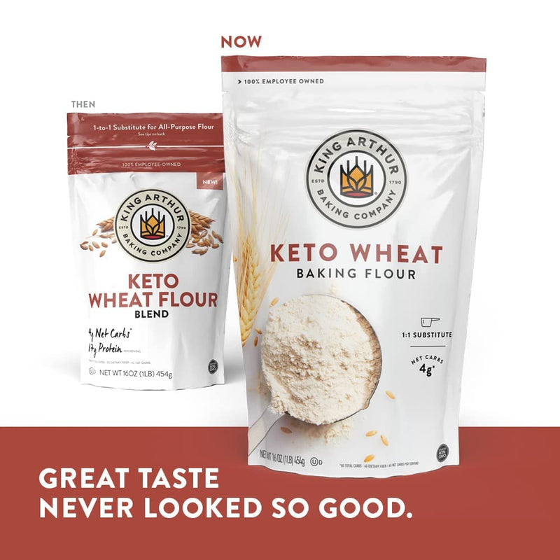 King Arthur, Keto Wheat Flour Blend, Non-GMO Project Verified, 1-to-1 Substitute for All- Purpose Flour, 16 Ounces