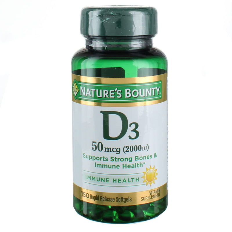 Nature's Bounty Vitamin D, Immune Support, 2000 IU, Softgels, 350 Ct