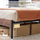 VECELO Modern Versatile Nightstands X-Design Side End Table Night Stand Storage Shelf with Bin Drawer for Living Room Bedroom, Set of 2 (Brown)