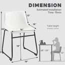 Waleaf Dining Chairs,Faux Leather Dining Chairs Set of 2,18 Inch Kitchen Dining Room Chairs with Backrest and Metal Leg,Mid Century Modern Armless Chair,Upholstered Seat