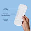 100% Organic Long Panty Liners for Women Long, Ultra Thin Cotton Cover, Long Pantiliners, Light Absorbency, Unscented Barely There Pantie Liners, Individually Wrapped (Long Liner, Size 2, 32ct)