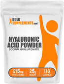BulkSupplements.com Hyaluronic Acid Powder - Hyaluronic Acid Supplements, Hyaluronic Acid 215mg - Hyaluronic Acid Food Grade, Gluten Free - 215mg per Serving, 50g (1.8 oz) (Pack of 1)