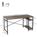 Engriy Writing Computer Desk 47", Home Office Study Desk with 2 Storage Shelves on Left or Right Side, Industrial Simple Style Wood Table Metal Frame for PC Laptop Notebook