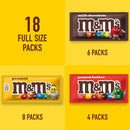 MARS M&M'S Peanut, M&M'S Caramel,SNICKERS Original,SNICKERS Peanut Butter Squared, TWIX Original and Cookie Dough Variety Pack Full Size Individually Wrapped Milk Chocolate Candy Bars,18 Ct