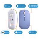 Wireless Bluetooth Mouse, Rechargeable, LED, Silent, Ultra-thin Design (Bluetooth 5.2 and 2.4GHz USB Receiver) | Portable Computer Mouse for Laptops, iPads, MacBooks and Apple Devices (Black)