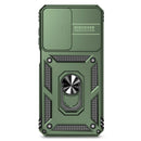 SunStory Compatible with Samsung Galaxy A17 5G Case with HD Screen Protector & Slide Camera Cover & Rotated Ring Kickstand,[Shockproof] Dual Layers Phone Case for Galaxy A17,Red