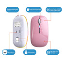 Wireless Bluetooth Mouse, Rechargeable, LED, Silent, Ultra-thin Design (Bluetooth 5.2 and 2.4GHz USB Receiver) | Portable Computer Mouse for Laptops, iPads, MacBooks and Apple Devices (Black)