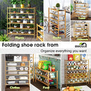 BMOSU 2-Tier Bamboo Shoe Rack Premium Stackable Shoe Shelf Storage Organizer for Hallway Closet Living Room Entryway Organizer (Natural Bamboo)