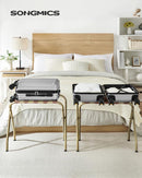 SONGMICS Luggage Rack, Pack of 2, Luggage Racks for Guest Room, Suitcase Stand, Steel Frame, Foldable, for Bedroom, Black URLR64B-2