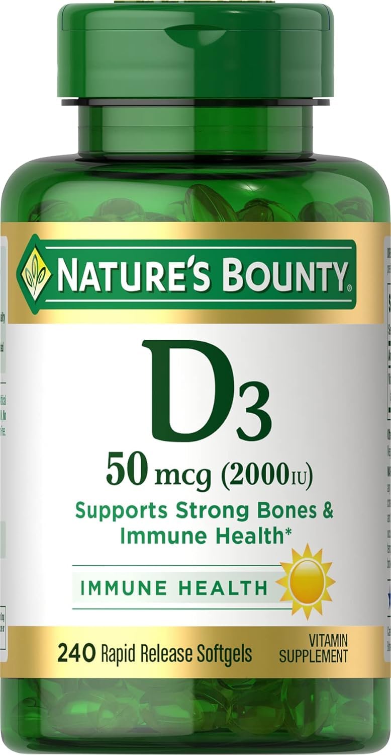 Nature's Bounty Vitamin D, Immune Support, 2000 IU, Softgels, 350 Ct