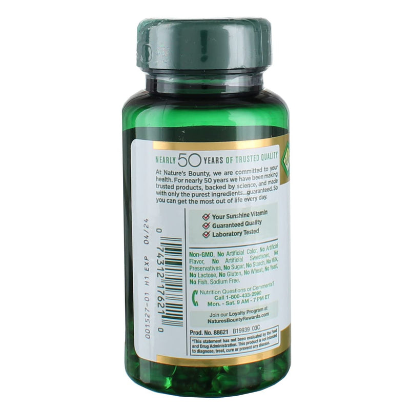 Nature's Bounty Vitamin D, Immune Support, 2000 IU, Softgels, 350 Ct