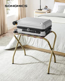 SONGMICS Luggage Rack, Pack of 2, Luggage Racks for Guest Room, Suitcase Stand, Steel Frame, Foldable, for Bedroom, Black URLR64B-2