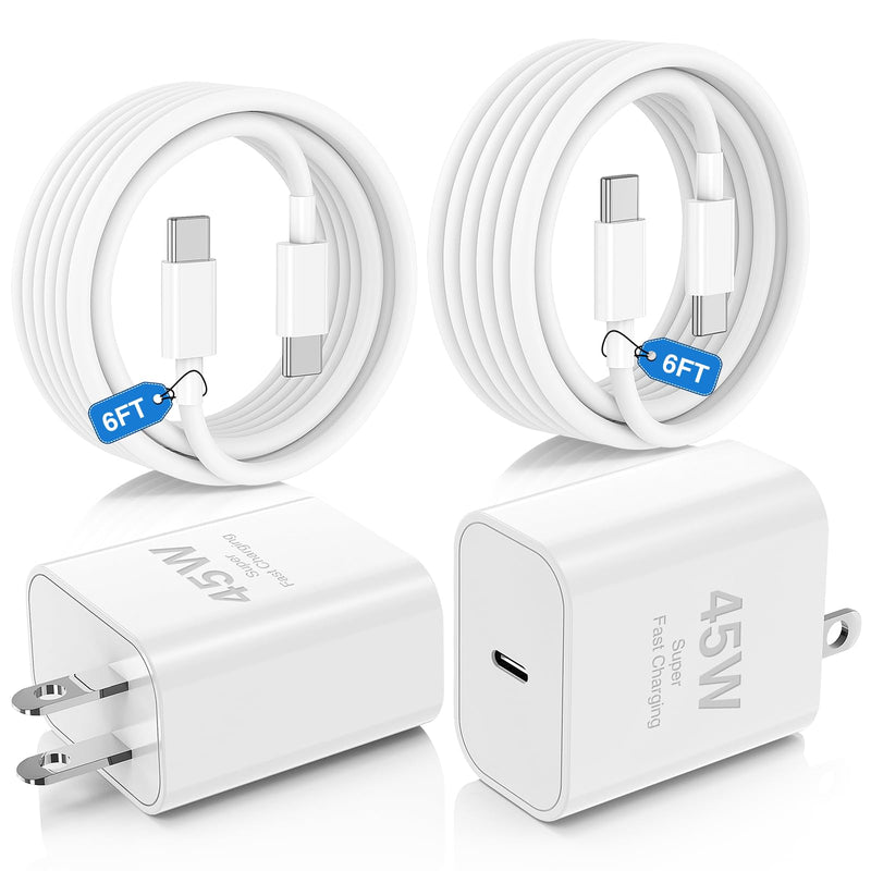 45W Charger for iPhone 16 15 Pro Max Fast Charging 10 FT, Long iPhone 16 15 Plus Charger Cord with USBC Charger Block for MacBook Air 13/11 inch M1/M2,2022 2020 2019 2018 2017 Laptop,iPad Pro/Air