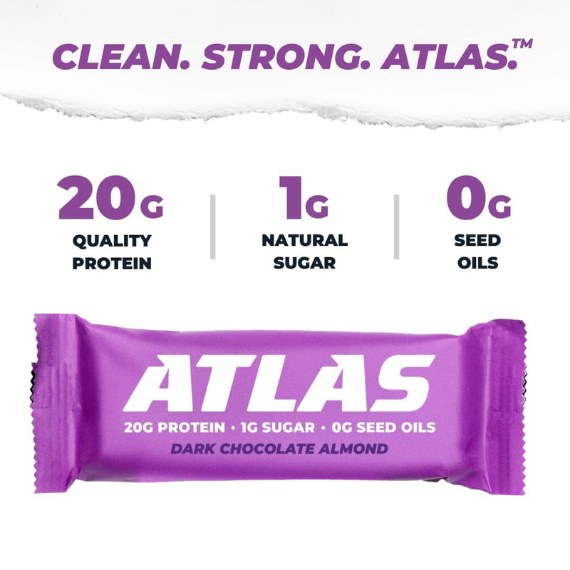Atlas Protein Bar, 20g Protein, 1g Sugar, Clean Ingredients, Gluten Free (Whey Variety, 12 Count (Pack of 2))