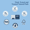 100% Organic Long Panty Liners for Women Long, Ultra Thin Cotton Cover, Long Pantiliners, Light Absorbency, Unscented Barely There Pantie Liners, Individually Wrapped (Long Liner, Size 2, 32ct)