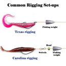 FishTrip EWG Hooks for Bass Fishing-50pcs Offset Worm Hook Texas Rig Hooks for Freshwater Saltwater Size 1/0