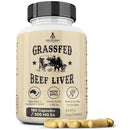 Ancestral Supplements Grass Fed Beef Organ Supplement, Supports Whole Body Wellness with Proprietary Blend of Liver, Heart, Kidney, Pancreas, Spleen, Freeze-Dried Beef, Non-GMO, 180 Capsules