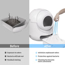 Self Cleaning Cat Litter Box, Automatic Cat Litter Box with APP Control Odor Removal Safety Protection for Multiple Cats, with Garbage Bags