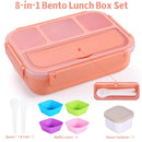 Bento Box Adult Lunch Box, Lunch Containers for Kids Girls Boys with 4 Compartments, Lunchable Food Container with Utensils, Sauce Jar, Muffin Liners, 40 Oz/5 Cup, Microwave & Dishwasher Safe, Navy