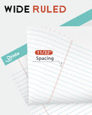 Dynta Legal Pads 8.5 x 11 Writing Notepad, 6 Packs Wide Ruled Letter Pad White Paper, Micro Perforated 45 Sheets/90 Pages (70GSM) Legal Pad for School, College, Office, Business (Rainbow)