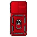 SunStory Compatible with Samsung Galaxy A17 5G Case with HD Screen Protector & Slide Camera Cover & Rotated Ring Kickstand,[Shockproof] Dual Layers Phone Case for Galaxy A17,Red