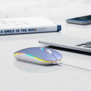 Wireless Bluetooth Mouse, Rechargeable, LED, Silent, Ultra-thin Design (Bluetooth 5.2 and 2.4GHz USB Receiver) | Portable Computer Mouse for Laptops, iPads, MacBooks and Apple Devices (Black)