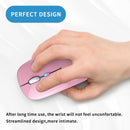 Wireless Bluetooth Mouse, Rechargeable, LED, Silent, Ultra-thin Design (Bluetooth 5.2 and 2.4GHz USB Receiver) | Portable Computer Mouse for Laptops, iPads, MacBooks and Apple Devices (Black)