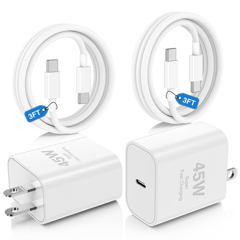 45W Charger for iPhone 16 15 Pro Max Fast Charging 10 FT, Long iPhone 16 15 Plus Charger Cord with USBC Charger Block for MacBook Air 13/11 inch M1/M2,2022 2020 2019 2018 2017 Laptop,iPad Pro/Air