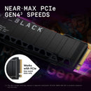 WD_BLACK 1TB SN850X NVMe Internal Gaming Solid State Drive with Heatsink - Works with Playstation 5, Gen4 PCIe, M.2 2280, Up to 7,300 MB/s - WDS100T2XHE