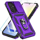 SunStory Compatible with Samsung Galaxy A17 5G Case with HD Screen Protector & Slide Camera Cover & Rotated Ring Kickstand,[Shockproof] Dual Layers Phone Case for Galaxy A17,Red