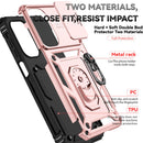 SunStory Compatible with Samsung Galaxy A17 5G Case with HD Screen Protector & Slide Camera Cover & Rotated Ring Kickstand,[Shockproof] Dual Layers Phone Case for Galaxy A17,Red