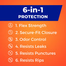 Hefty Ultra Strong 13 Gallon Trash Bags, Tall Kitchen Trash Bags 13 Gallon Size, Drawstring Closure, Continuous Odor Control, White, Clean Burst Scent, 110 Bags