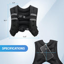 ZELUS Weighted Vest, 6lb/8lb/12lb/16lb/20lb/25lb/30lb Weight Vest with Reflective Stripe for Workout, Strength Training, Running, Fitness, Muscle Building, Weight Loss, Weightlifting, Black(12 lb)