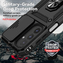 SunStory Compatible with Samsung Galaxy A17 5G Case with HD Screen Protector & Slide Camera Cover & Rotated Ring Kickstand,[Shockproof] Dual Layers Phone Case for Galaxy A17,Red