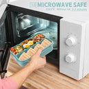 Bento Box Adult Lunch Box, Lunch Containers for Kids Girls Boys with 4 Compartments, Lunchable Food Container with Utensils, Sauce Jar, Muffin Liners, 40 Oz/5 Cup, Microwave & Dishwasher Safe, Navy