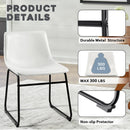 Waleaf Dining Chairs,Faux Leather Dining Chairs Set of 2,18 Inch Kitchen Dining Room Chairs with Backrest and Metal Leg,Mid Century Modern Armless Chair,Upholstered Seat