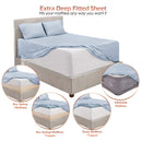 Hearth & Harbor Extra Deep Pocket Sheets - Fits Mattress 18-24 Inches Deep - Extra Deep Pocket Full Size Sets - 6 Piece Full Size - Full - Ice Blue