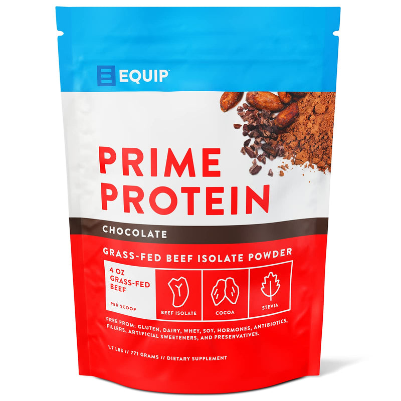 Equip Foods Prime Protein - Grass Fed Beef Protein Powder Isolate - Paleo and Keto Friendly, Gluten Free Carnivore Protein Powder - Unflavored, 1.39 Pounds - Helps Build and Repair Tissue