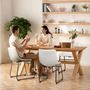 Waleaf Dining Chairs,Faux Leather Dining Chairs Set of 2,18 Inch Kitchen Dining Room Chairs with Backrest and Metal Leg,Mid Century Modern Armless Chair,Upholstered Seat